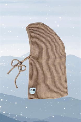 Laceable Hooded Beanie - Camel