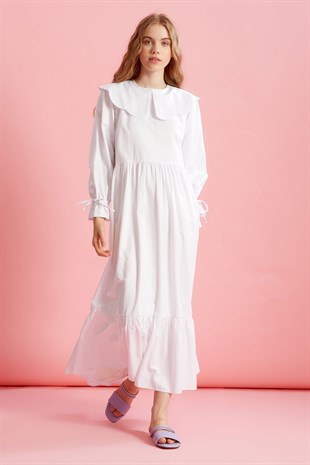 Bonica Elbise - Beyaz